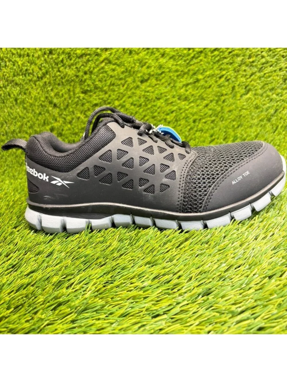 Reebok Sublite Cushion Womens Size 9 Mens 7 Black White Alloy Toe Work Shoes